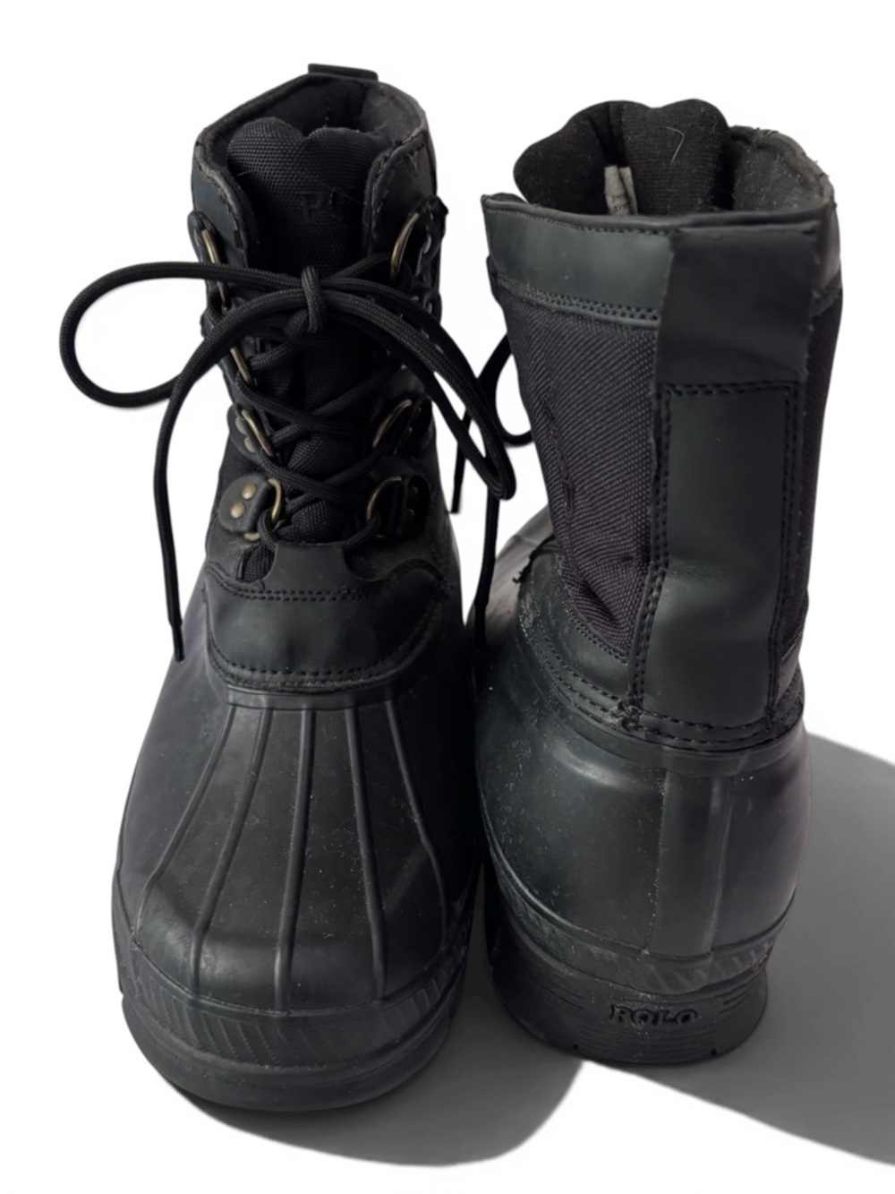 Polo Ralph Lauren Crestwick Duck Boots Black Waterproof Winter Men’s 10